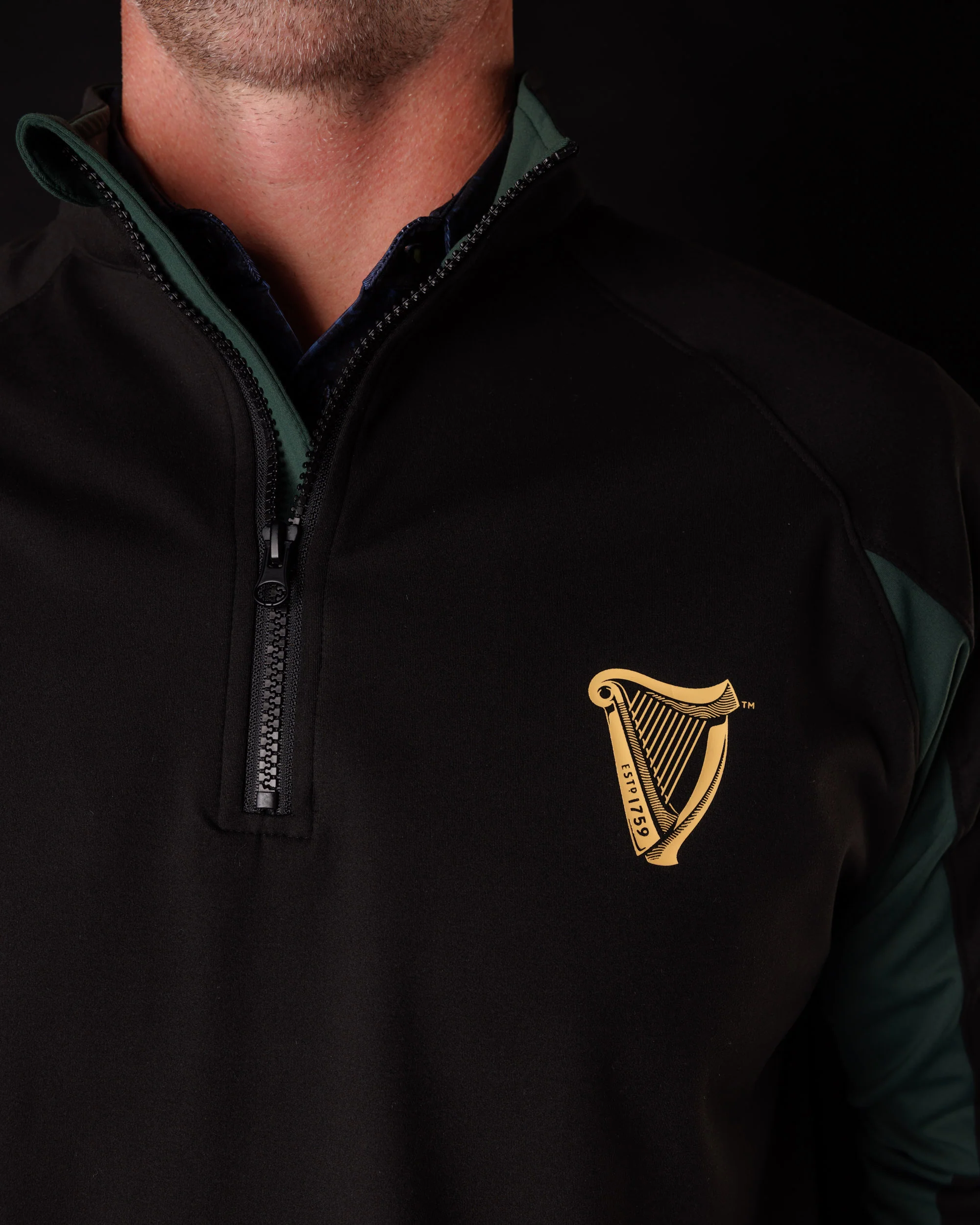 Golden Harp | Guinness® Men's Performance Q-Zip - Image 3
