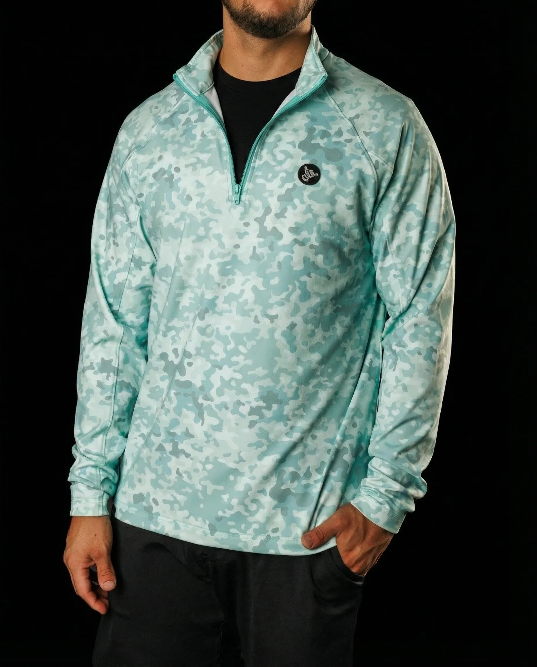 Men's Performance Q-Zip - Woodland Camo