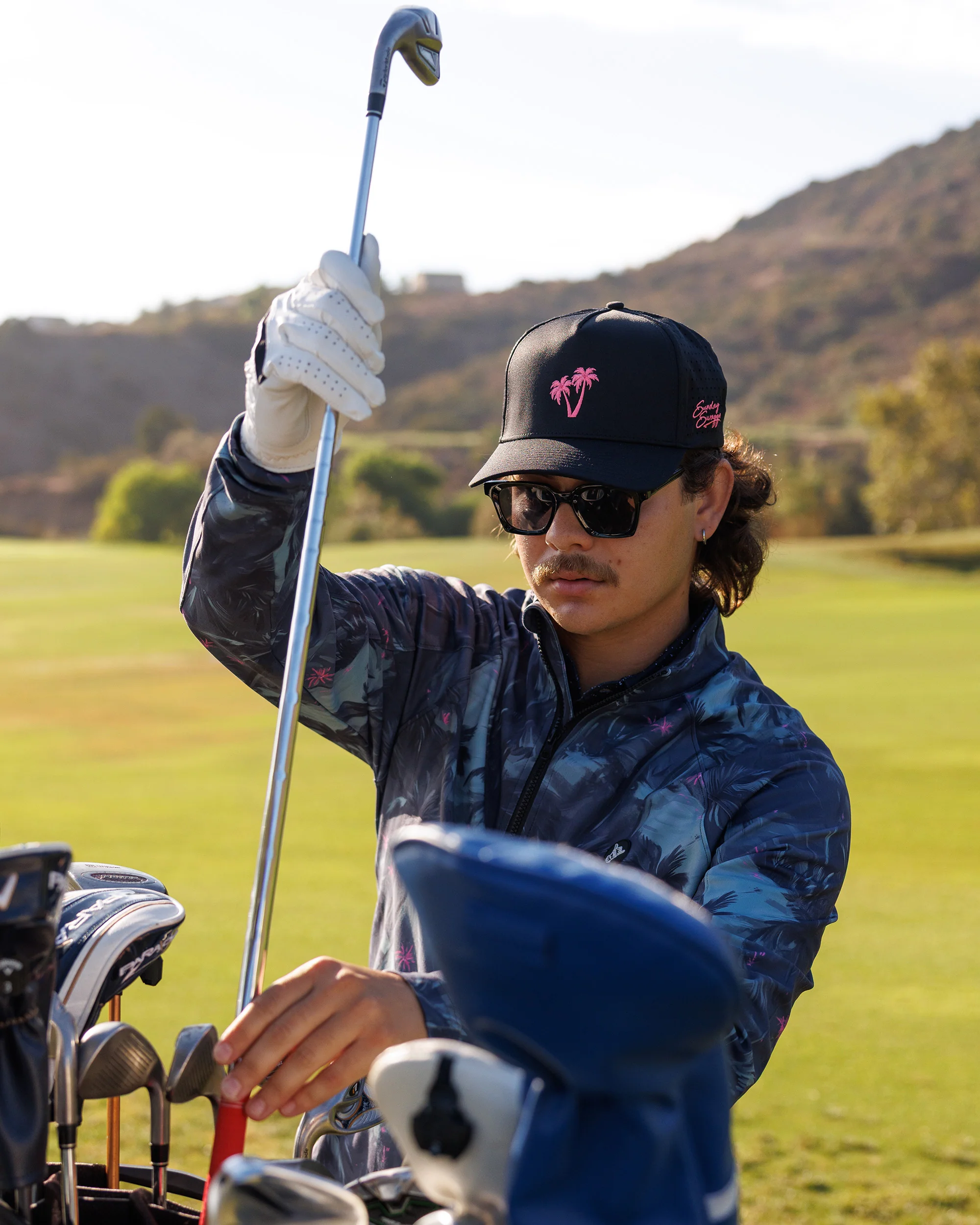 Neon Palms Snapback Hat - Black - Image 2