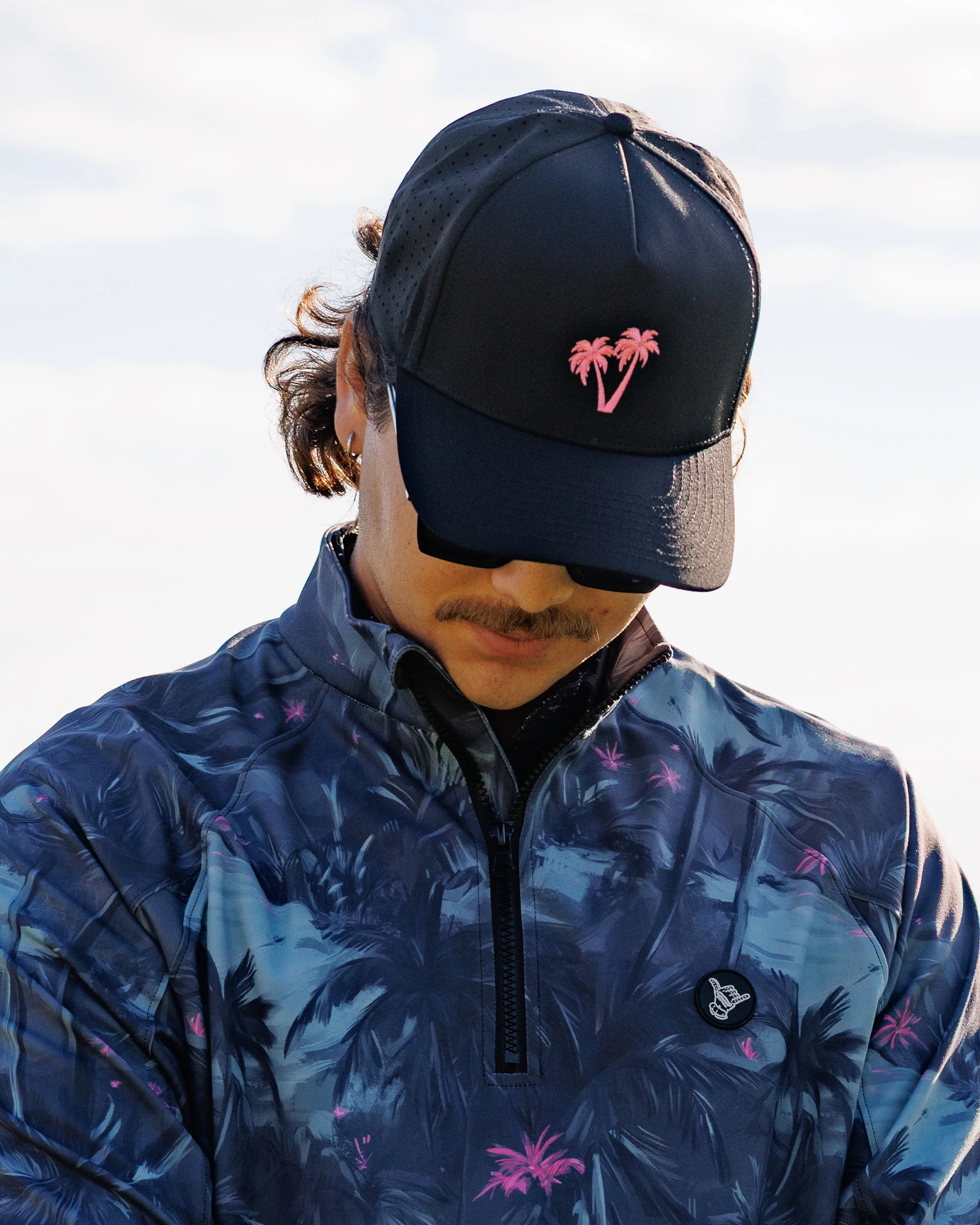 Neon Palms Snapback Hat - Black - Image 3