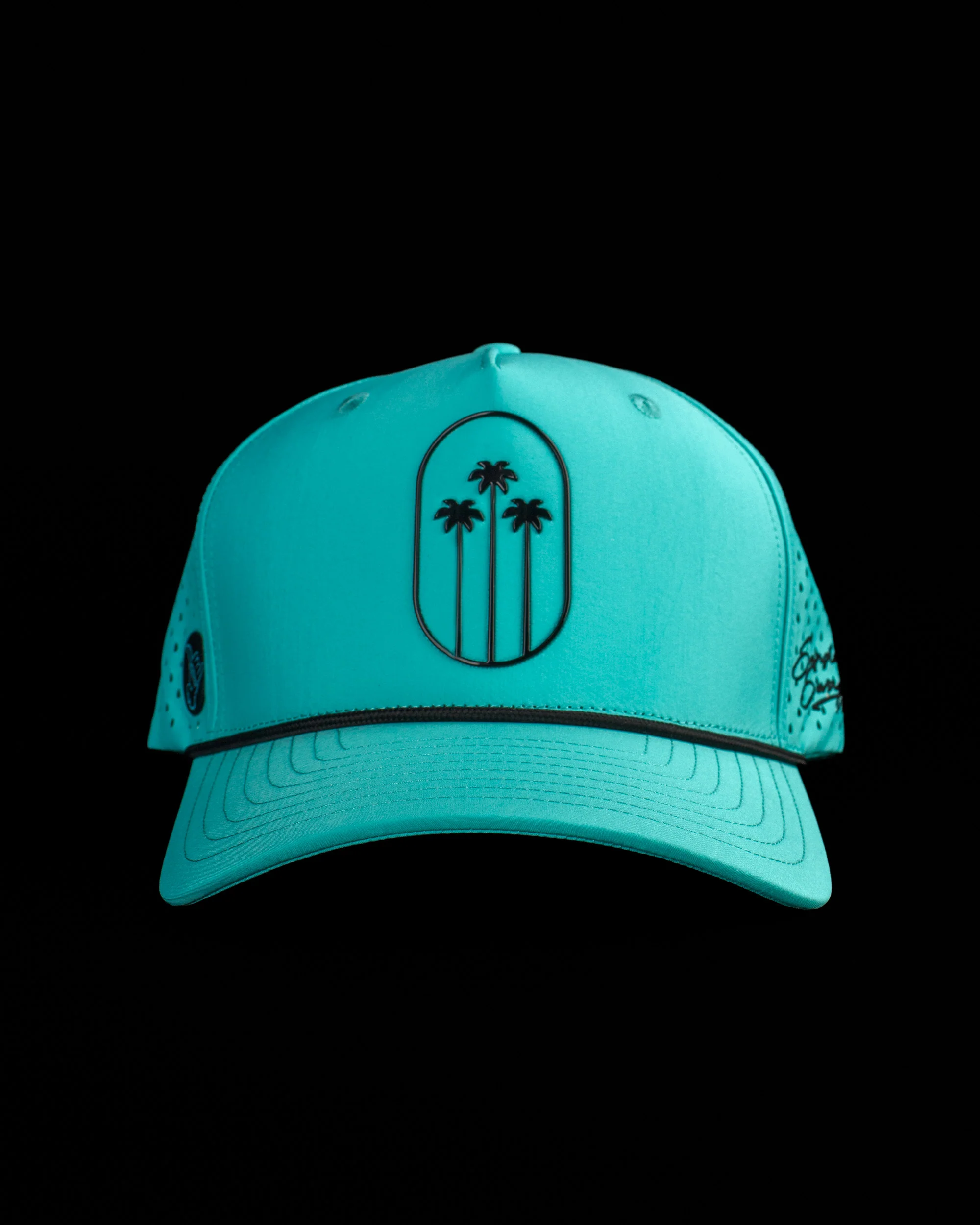 Palms Trio Snapback Rope Hat - Mint - Image 3