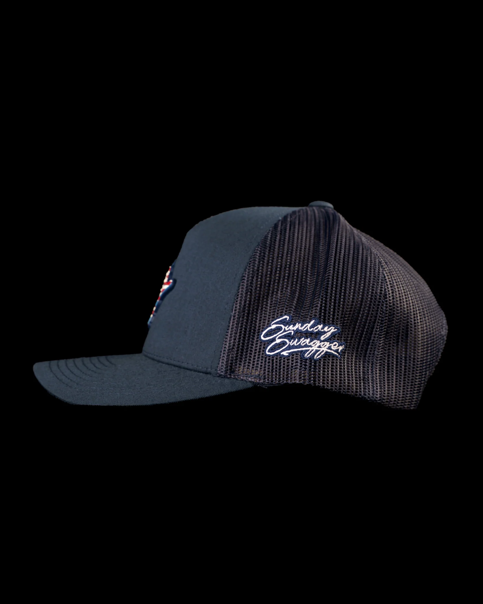 Stars and Stripes Trucker Hat - Navy - Image 3
