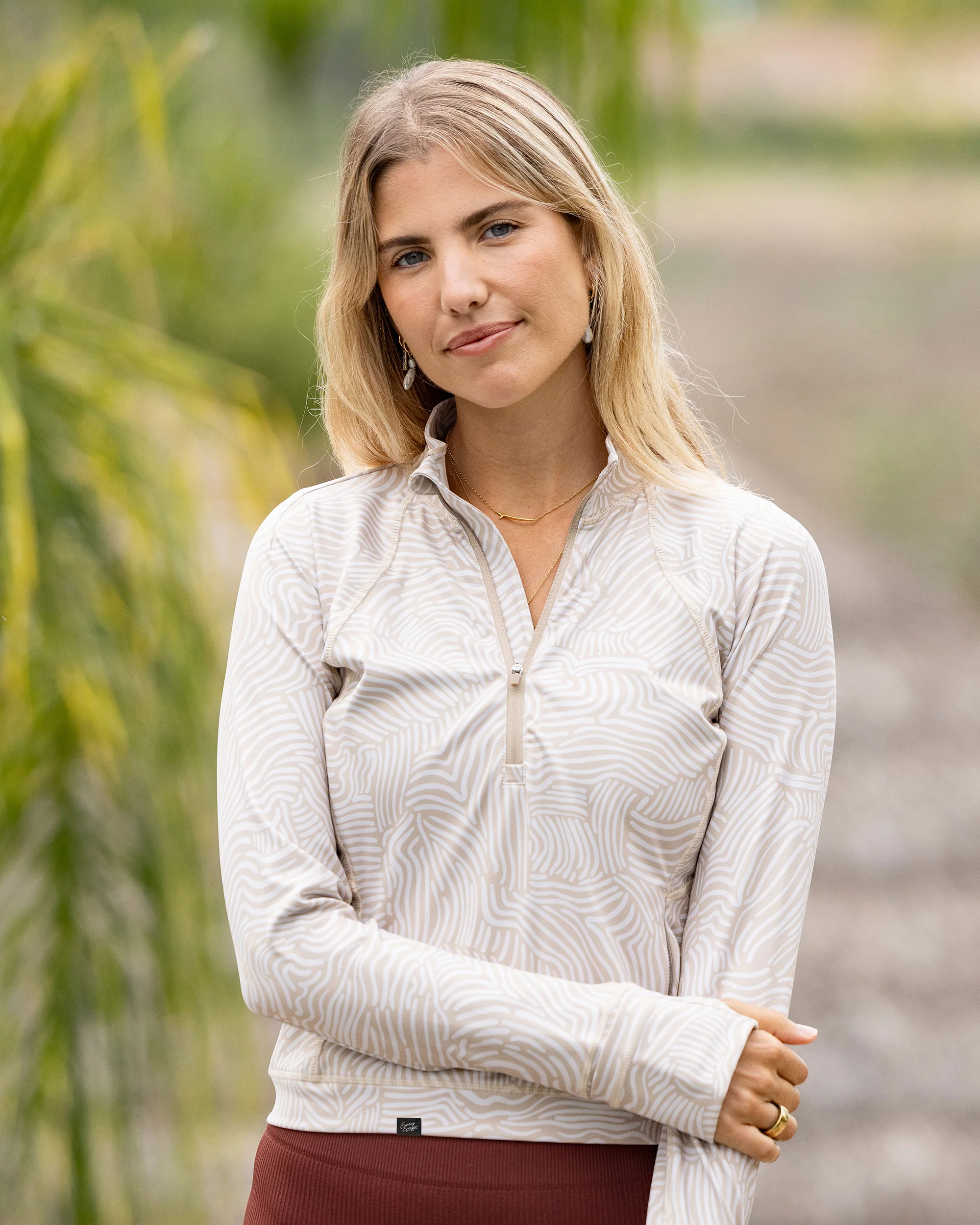 Women's Crop Q-Zip - Latte - Image 13