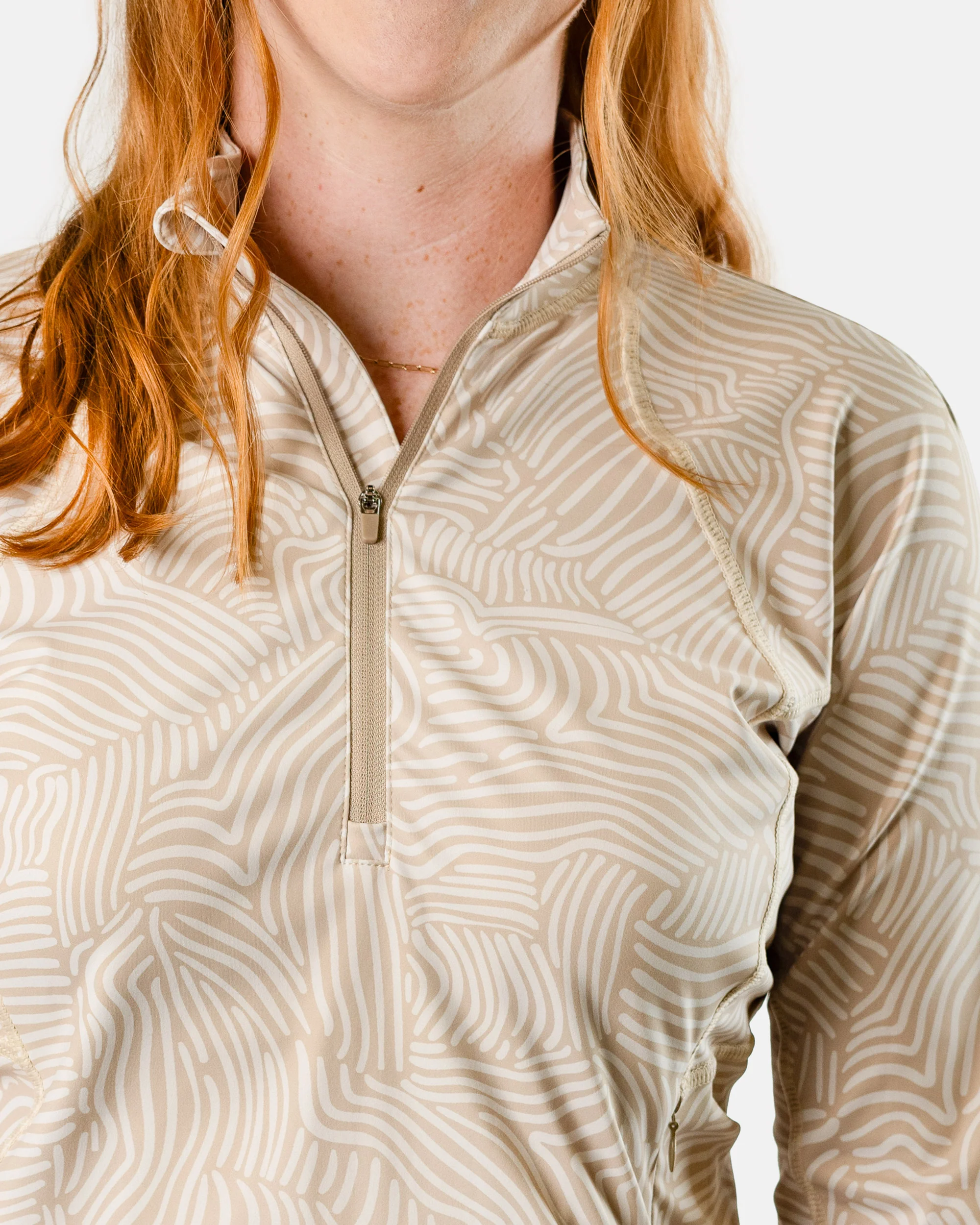 Women's Crop Q-Zip - Latte - Image 5